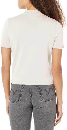 Miniatura 2 de Calvin Klein Monograma de Embrodery para mujer, recortado SS, manga corta, cuello alto
