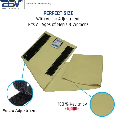 Miniatura 5 de BSV Kevlar 2 Layers Neck Protection with Velcro Adjustment - Cut, Scratch & Heat Resistant Welding Neck Protector-Men & Women