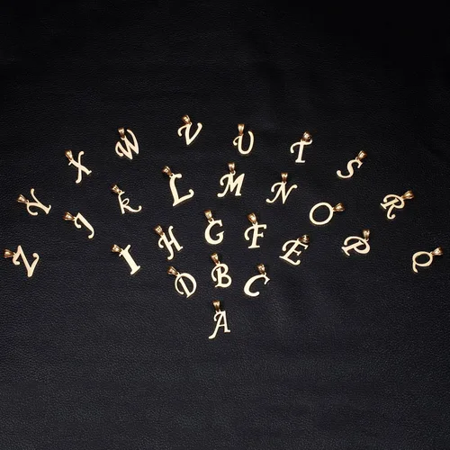 Miniatura 3 de Dijes con inicial de oro de 14 quilates, dije con nombre para mujeres y hombres