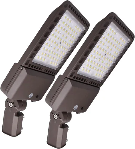 Miniatura 13 de Paquete de 4 luces LED de estacionamiento para exteriores de 300 W con fotocélula del atardecer al amanecer y ajustador deslizante, luz diurna