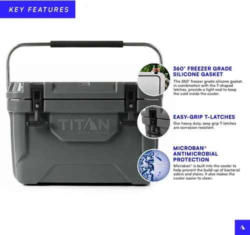 Miniatura 2 de Titan Hard Ice Chest Cooler Roto Cooler con protección Microban y aislamiento de congelación profunda Gris