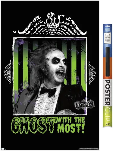 Miniatura 13 de Trends International Beetlejuice - Póster de fantasma con la mayoría de la pared, 34 pulgadas de largo x 22.4 W, paquete de póster y montaje prémium