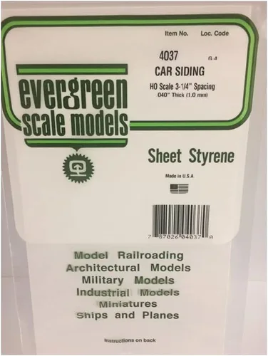 Miniatura 2 de Evergreen Modelos a escala HO Freight Car Siding.040 EVG4037 Suministros de construcción de plástico