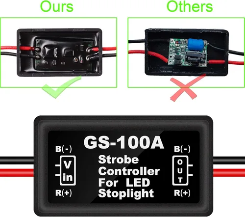 Miniatura 4 de Kinstecks Módulo estroboscópico de luz de freno, luz de freno, luz estroboscópica, 2 unidades, para motocicletas, coches, camiones (solo para LEDs)