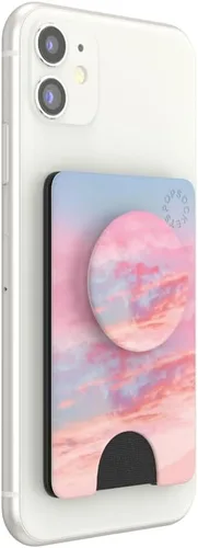 Miniatura 2 de Cartera para teléfono PopSockets con soporte expandible, tarjetero para teléfono - Nubes rosas Rosa (Pink Clouds)