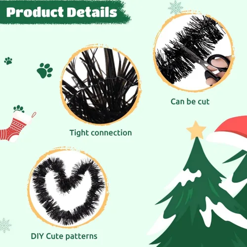 Miniatura 5 de 5 Pcs Metallic Tinsel Streamers, Black Foil Fringe Banners For Christmas, Weddings, Birthdays, And Halloween