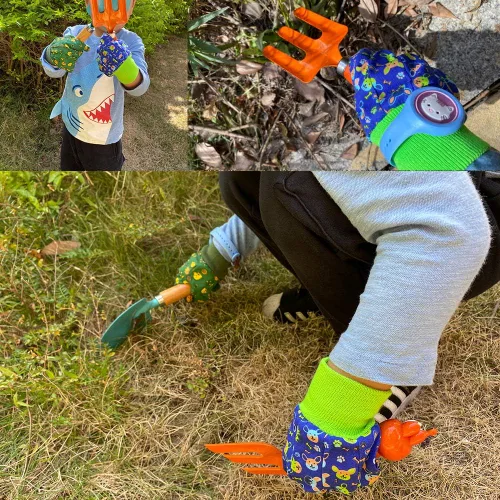 Miniatura 6 de Juego de herramientas de jardinería para niños, pala de mano para niños, mini herramientas de jardín para niños, herramientas de jardinería