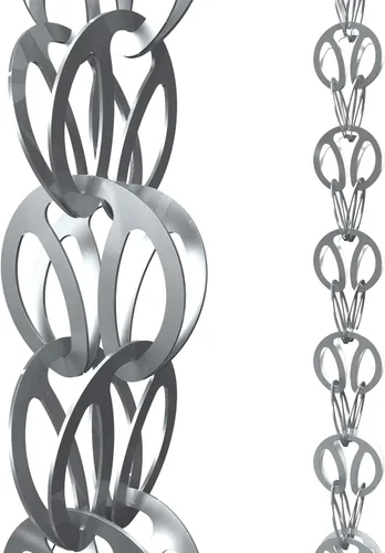 Miniatura 12 de Rain Chains Direct Extensión de cadena de lluvia de eslabones cuadrados, 3 pies de largo, aluminio, recubierto con polvo negro, reemplazo funcional