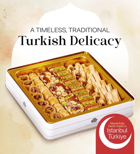 Miniatura 2 de Cerez Pazari Baklava Juego de regalo de pastelería – Pastelería turca de Baklava con nueces y especias – Caja de regalo de Baklava de Turquía