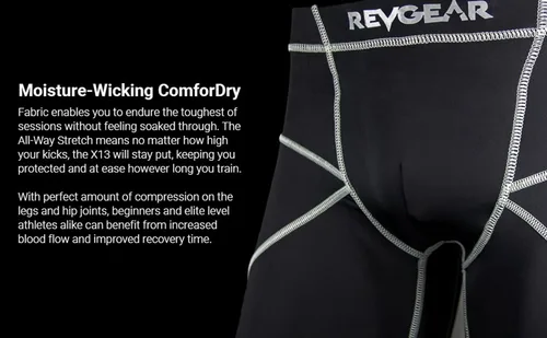 Miniatura 6 de Revgear Pantalón corto de compresión X13 y copa, gran protección para todas las artes marciales, diseño de bolsillo interior invisible para copa
