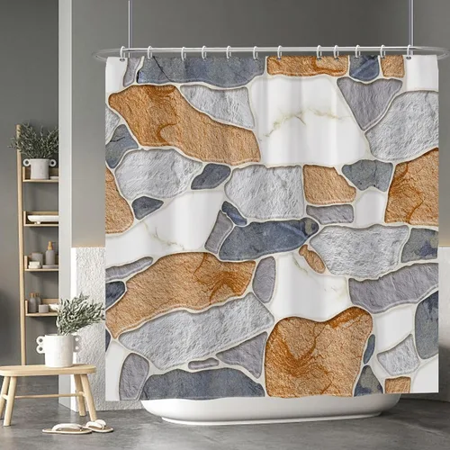 Miniatura 86 de Baocicoo - Cortina de ducha de abeja de miel, diseño de abeja de caricaturas, pista voladora, rústica, floral, para baño, decoración de bañera
