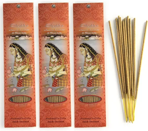 Prabhuji's Gifts Shubha - Varita de incienso enrollada a mano, varillas aromáticas de incienso espiritual, para meditación, yoga, relajación y