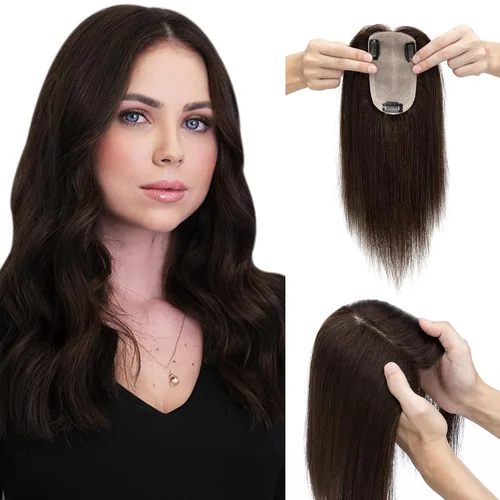 Miniatura 10 de Elailite Toppers para el cabello para mujer, cabello humano real, separación libre para adelgazar el cabello, piezas de cabello para pérdida