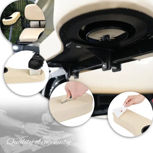 Miniatura 5 de Reposabrazos de carrito de golf con portavasos para EZGO Club Car Yamaha, no requiere taladrar, kits de reposabrazos para asiento trasero con marco