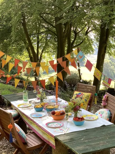 Miniatura 12 de Talking Tables 20 servilletas de papel bohemias desechables de 13 pulgadas, servilletas mexicanas de verano, decoraciones del Cinco de Mayo, diseño