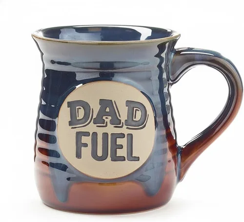 Burton + Burton Dad Fuel Mug – Taza de café divertida de 14 onzas para papá, marido o nuevo papá, apta para microondas y lavavajillas