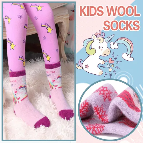 Miniatura 4 de MOGGEI Calcetines cálidos de lana para niños y niñas pequeños de invierno, gruesos, para senderismo, pesados, térmicos, acogedores, para botas, 6