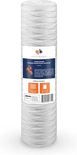 Miniatura 8 de Aquaboon Cartucho de repuesto de filtro de agua para heridas de cuerda de 1 micrón, para toda la casa, de 20 x 4.5 pulgadas, compatible