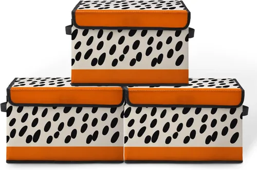 Miniatura 9 de Contenedores de almacenamiento apilables para ropa con tapas, organizadores de clóset con estampado de gatos de tela para el hogar y la oficina