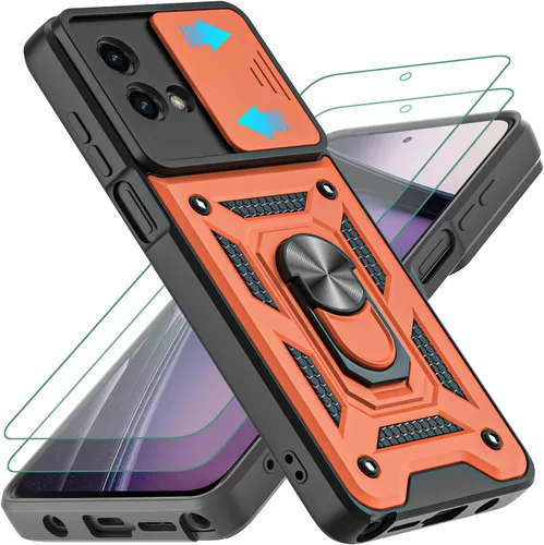 Miniatura 10 de Funda para Moto G Stylus 2023 5G, con 2 protectores de pantalla HD, grado militar, doble a prueba de golpes, funda invisible con función atril