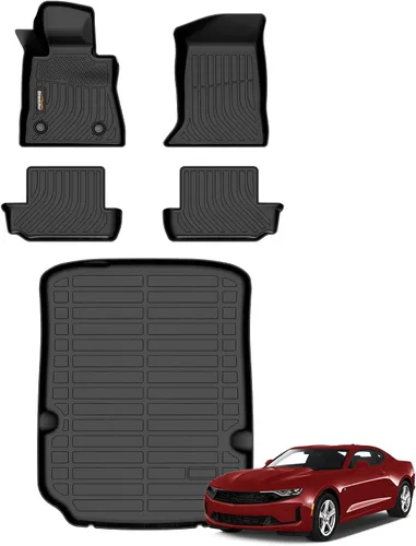 Miniatura 13 de Alfombrillas para todo tipo de clima y forro de carga para Volkswagen Atlas 2018-2025 (asiento de cubo de 6 pasajeros), juego completo de 3 filas