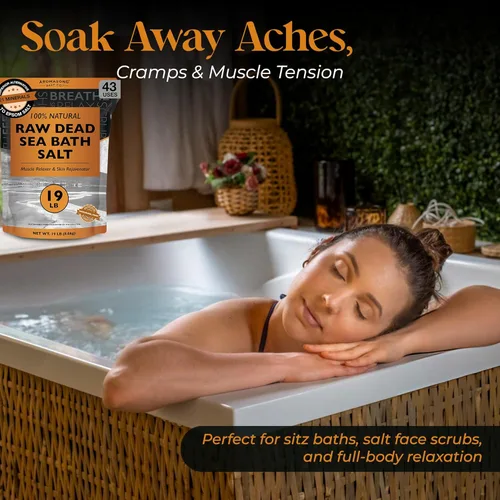 Miniatura 3 de Aromasong Sal de baño del mar muerto cruda, mínimamente limpia, contiene más minerales del mar muerto, incluyendo barro del mar muerto, sales 100%