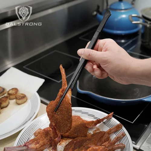 Miniatura 6 de Dalstrong Juego de Pinzas Profesionales para Alimentos y Pinzas de Cocina de 2 piezas (6.5" y 10") - Alta Precisión, Recubrimiento de Titanio Negro