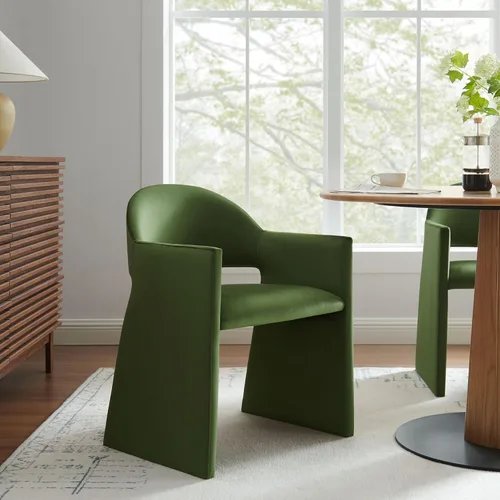 Miniatura 11 de Modway Talia Performance - Sillón de comedor de terciopelo en color marrón chocolate