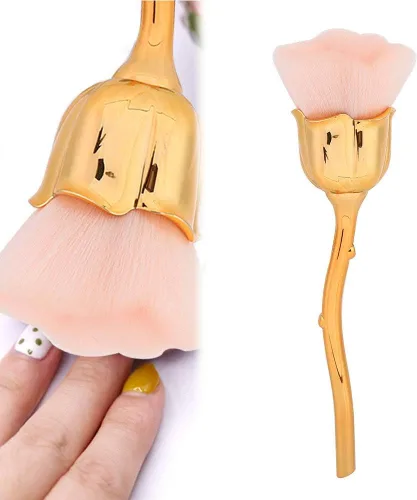 Miniatura 4 de Cepillos de arte de uñas, cepillo de arte de uñas Rose ShapeHandle, material de fibra, multifuncional, cómodo de usar, cepillo de limpieza de polvo