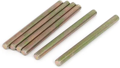 uxcell Barra roscada macho de 0.049 in de paso M8 x 3.937 in, tono bronce, 6 unidades