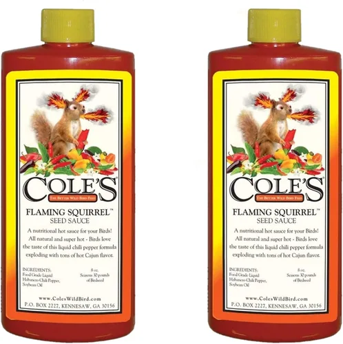 Cole's Wild Bird Products FS08 Flaming Squirrel Seed Sauce, 8 onzas (paquete de 2)