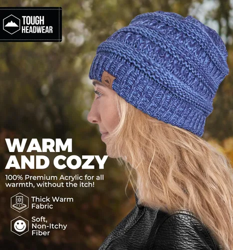Miniatura 29 de Gorro de punto para mujer, cálido y suave, elástico, para clima frío de Tough Headwear
