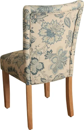 Miniatura 171 de Homepop Silla de comedor con detalles festoneados, sillas de comedor Parsons tapizadas, muebles decorativos para el hogar, tejido gris claro
