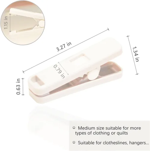 Miniatura 4 de Pinzas de plástico fuertes, paquete de 16 pasadores de ropa resistentes, pinzas antideslizantes, clips para astillas, clip para colgar, inoxidables