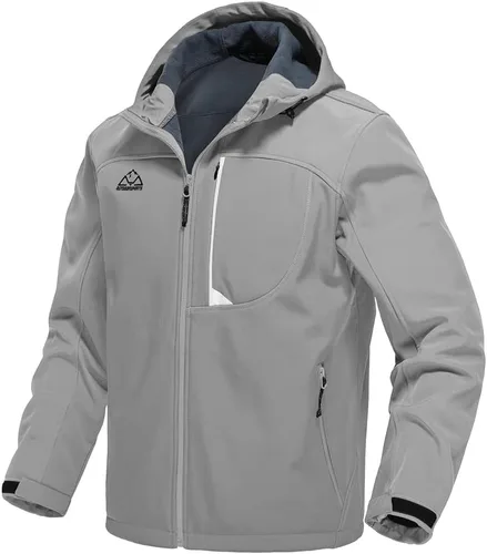 Miniatura 13 de Gopune Chaqueta Ligera de Carcasa Suave para Hombre con Forro Polar Impermeable con Capucha para Senderismo Chaqueta de Invierno