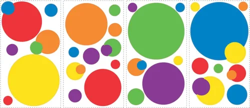RoomMates RMK1246SCS - Adhesivo decorativo para pared, diseño de lunares, color azul y marrón, RMK1248SCS Colores primarios