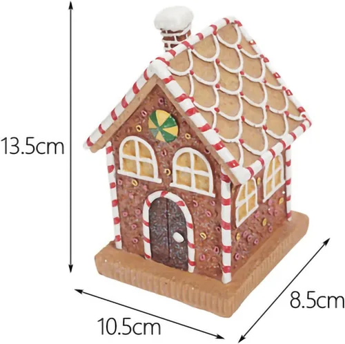 Miniatura 3 de Adornos de figura abstracta de la casa de campo de jengibre sintético, resina luminiscente moderna para el hogar, sala de estar, estantería