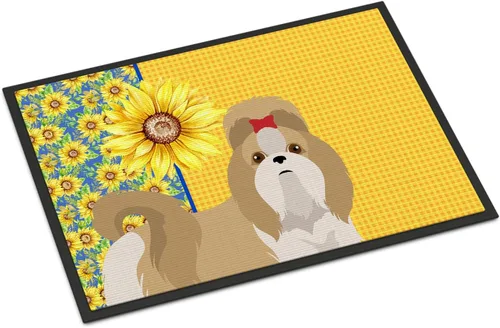 Miniatura 59 de Caroline's Treasures WDK5313MAT Airedale Terrier - Tapete para puerta delantera de 18 x 27 pulgadas, diseño de girasoles de verano, para entrada