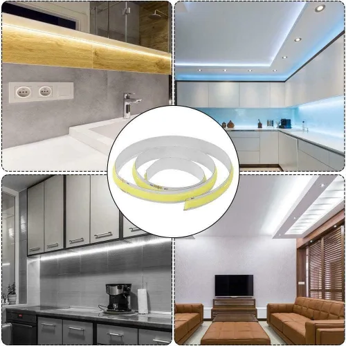Miniatura 3 de Tira de luz LED flexible COB de 16.4FT/5M DC12V/24V 528leds/m Cinta flexible (12V, azul)