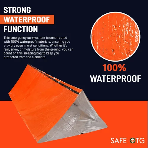 Miniatura 2 de Emergency Survival Tent Life Shelter 2 Person Mylar Tube Tents Tarp with Whistle & Paracord Year-Round All Weather Protection for Car Outdoor Hiking