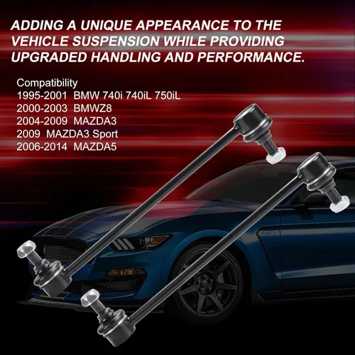 Miniatura 2 de Varillas de la barra estabilizadora delantera K80235 para Mazda 3 2004-2009, Mazda 5 2006-2014, BMW 740i 740iL 750iL 1995-2001 y BMW Z8 2000-2003 2