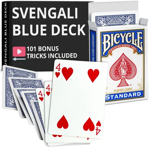 Miniatura 47 de Ted's Sterling Magic Precision Blue Rider Back Bicicleta Svengali Deck con instrucciones para más de 100 trucos (2 de clubes)