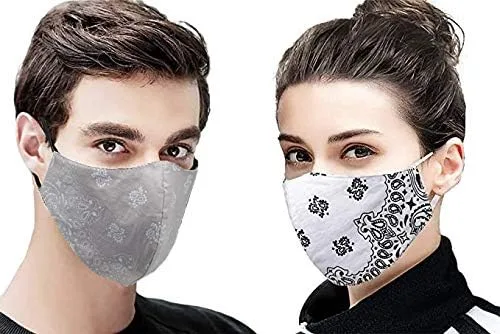 Miniatura 7 de Bandana de la cubierta de la cara, máscara de tela de algodón suave media cara protectora, pasamontañas de cachemira unisex de moda, talla única
