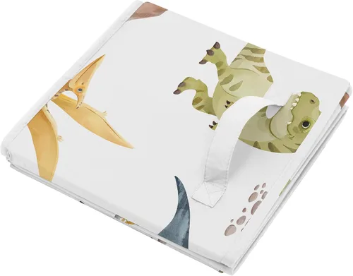 Miniatura 4 de Sweet Jojo Designs Juego de 2 cubos de almacenamiento plegables de tela (dinosaurio de acuarela de dinosaurio) para niños, bebés, niños, cajas