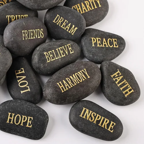 Miniatura 11 de 12 piedras para bricolaje grabadas inspiradoras piedras de jardín pulidas inspiradoras, estimulación natural, decoración curativa personalizada