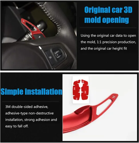 Miniatura 4 de Great-luck Extensiones de aluminio para palanca de cambios de volante de 2 piezas (azul) para Subaru BRZ Impreza WRX Legacy XV Crosstrek Ascent