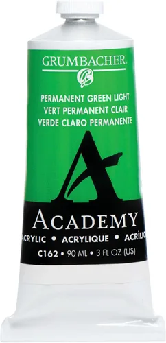 Grumbacher Academy Pintura acrílica, 3.0 fl oz, luz verde permanente, 3 onzas