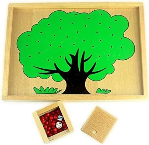 Miniatura 2 de DANNI Montessori Niños Matemáticas Ayudas de enseñanza Montessori Baby Wood Apple Tree Box Toy Number Matching Wood Math Count Educación Juguetes
