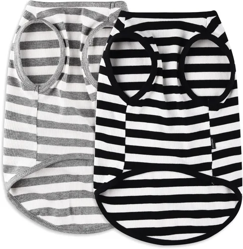 Miniatura 8 de Camisa para perro, ropa a rayas para perro, chalecos elásticos de algodón suave para perros pequeños, medianos y grandes, ropa para cachorros, ropa