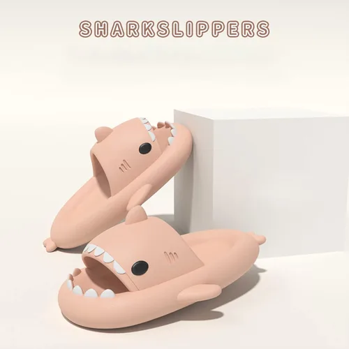Miniatura 5 de Sandalias de tiburón para mujeres y hombres, pantuflas de ducha de nube, lindas caricaturas de verano, EVA, zapatos de playa cómodos y acolchados